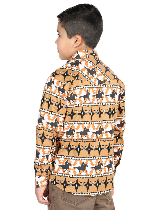 Casual Long-Sleeve Shirt by El General Yellow 44493