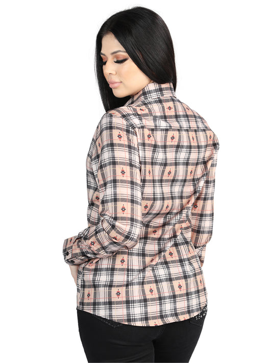 El General - Casual Long-Sleeve Shirt - Beige/Black 44715