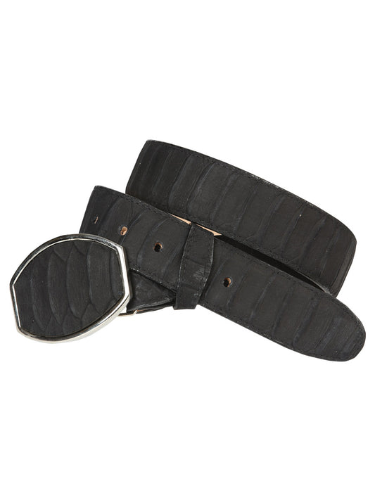 Men’s Western Belt El General Imitation Python - Black 45569