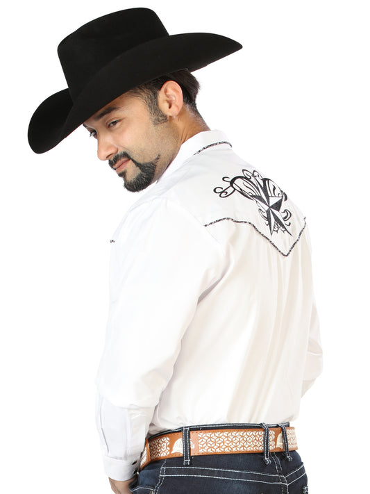 El General Embroidery Western Shirt White/Black 126683