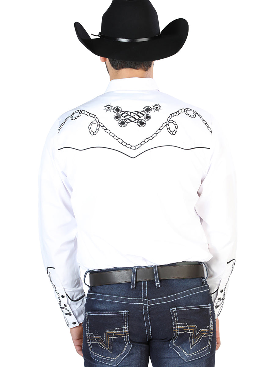 El Señor de los Cielos Embroidery Shirt Whie/Black 126718