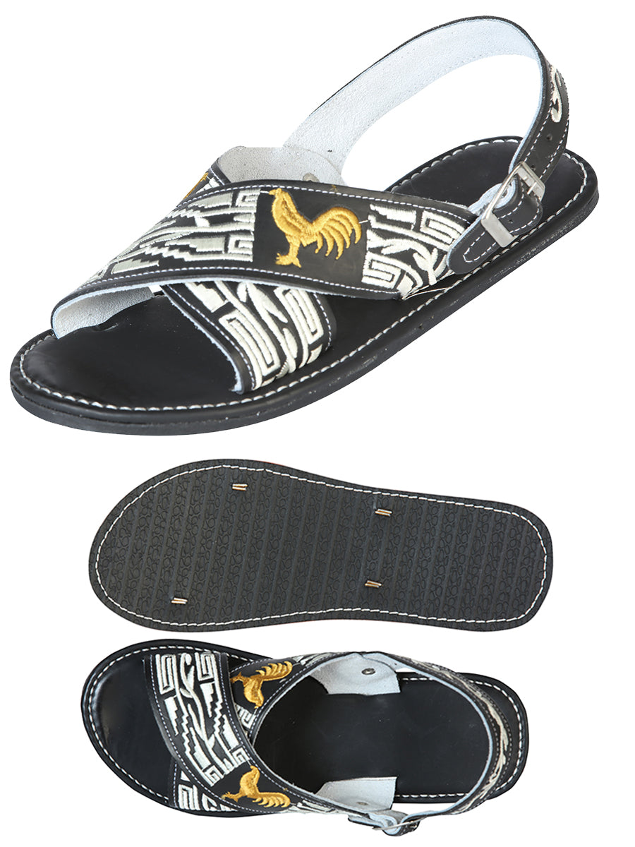 Mexican Artisanal Sandals 50% Leather, 50% Synthetic Black 603790