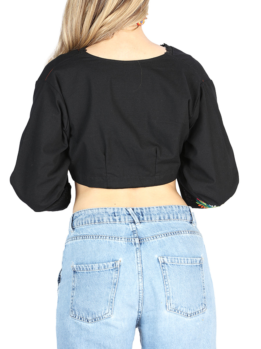 Artisanal Embroidered Torera 100% Cotton Black 604052