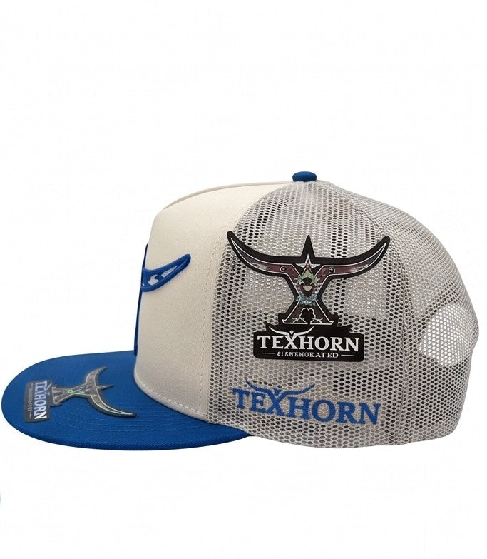 TexHorn Premium Trucker Cap – Blue & Cream