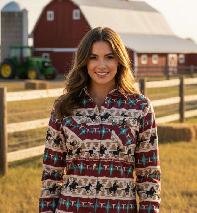 Women's Snap Button Shirt