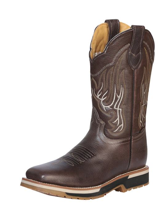Establo Men’s Rodeo Boot - Bovine Grizzly Leather in Brown

  41539