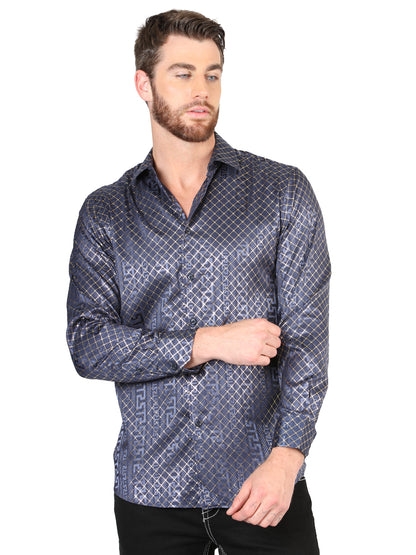 El General Navy Blue Casual Long-Sleeve Shirt 44551