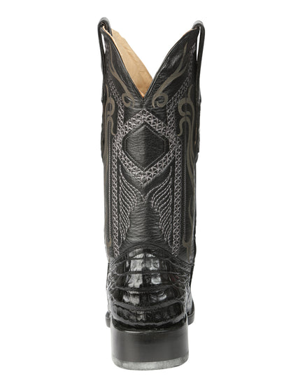 El General Men's Exotic Caiman Belly Cowboy Boots - Black 45078