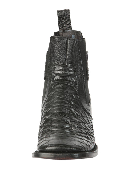 El General Men’s Python Imitation Black Ankle Boots 45093