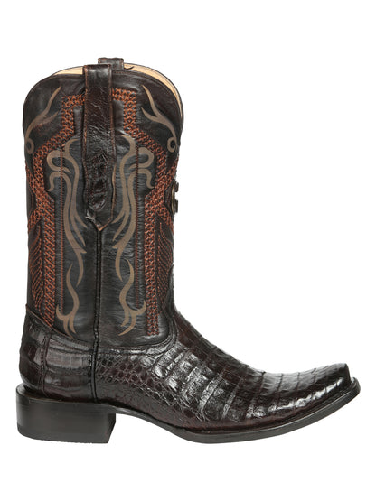 El General Men's Exotic Caiman Belly Cowboy Boots - Brown 45519