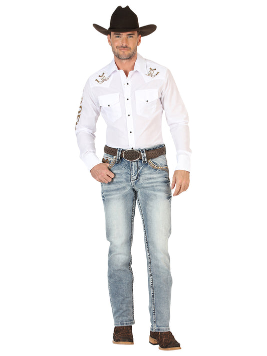 Centenario Men's Premium Denim Boot Cut Pants - Dark Blue 45530