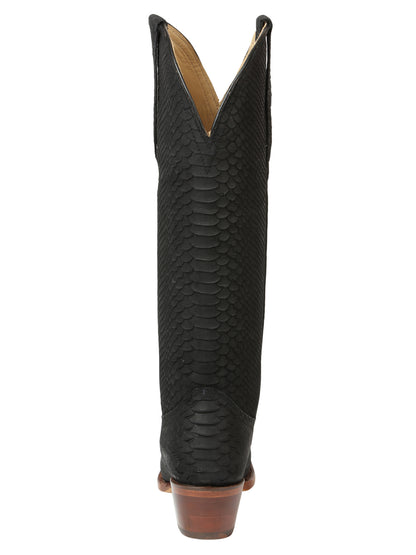 El General Women’s Western Boots Python Print - Black 45791