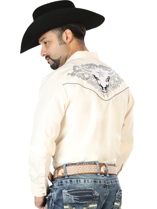 El Señor de los Cielos Embroidery Shirt Beige/Gray 126679