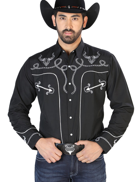 El Señor de los Cielos Embroidery Shirt Black/White 126711