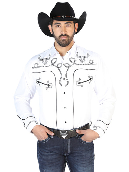 El Señor de los Cielos Embroidery Shirt White/Black 126712