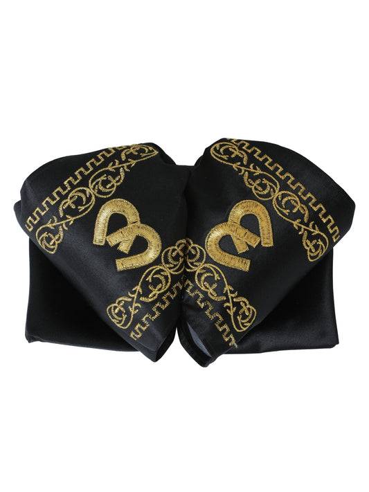 Adult 
Mexican Charro Bow Tie 100% Polyester Black/Gold  600484