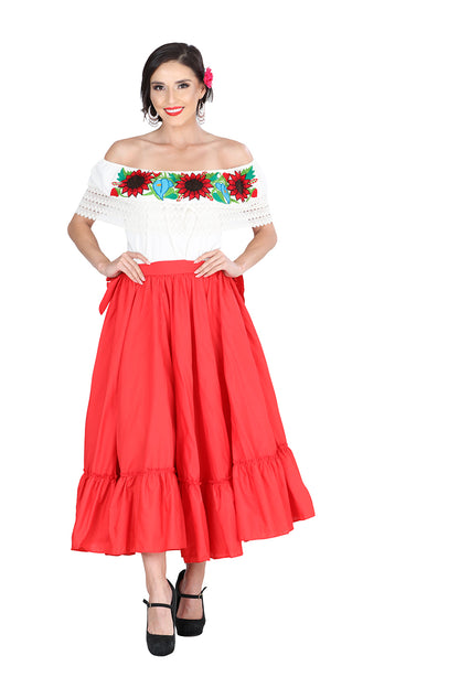Dancing Skirt Doble Vuelo 100% Cotton Red 601312
