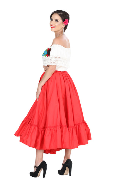 Dancing Skirt Doble Vuelo 100% Cotton Red 601312