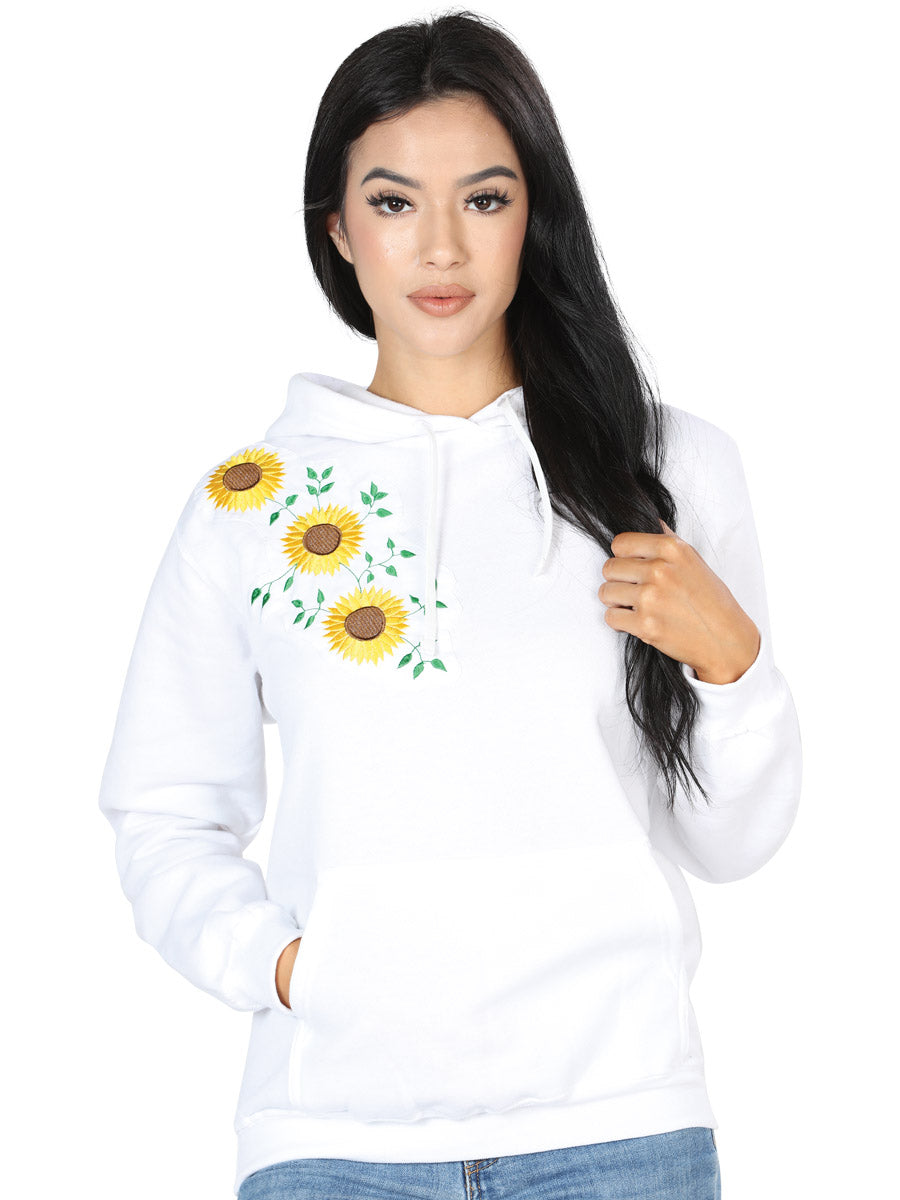 Artisanal Embroidered Sweatshirt 100% Cotton White 602824