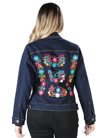 Artisanal Embroidered Jacket 50% Cotton, 50% Polyester Blue  603829