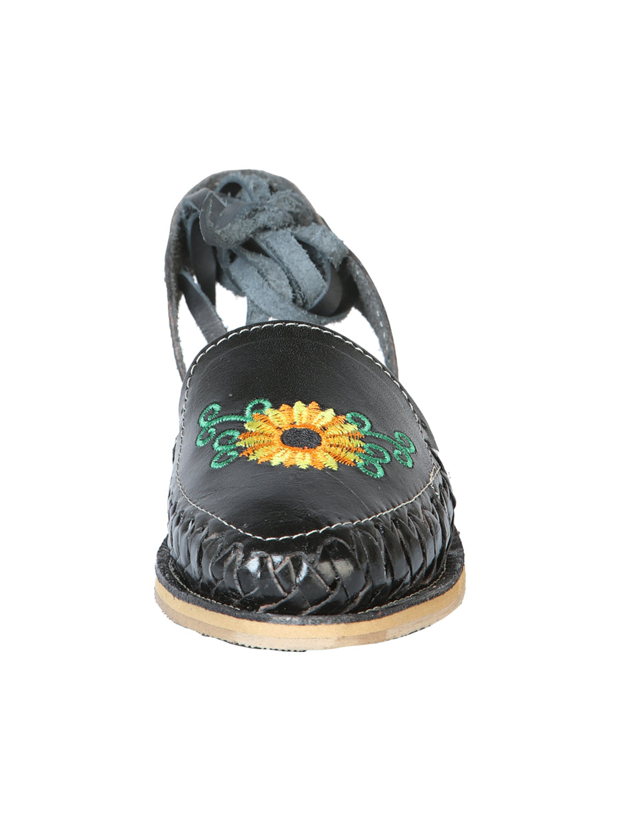 Mexican Artisanal Sandals Leather Black 603919