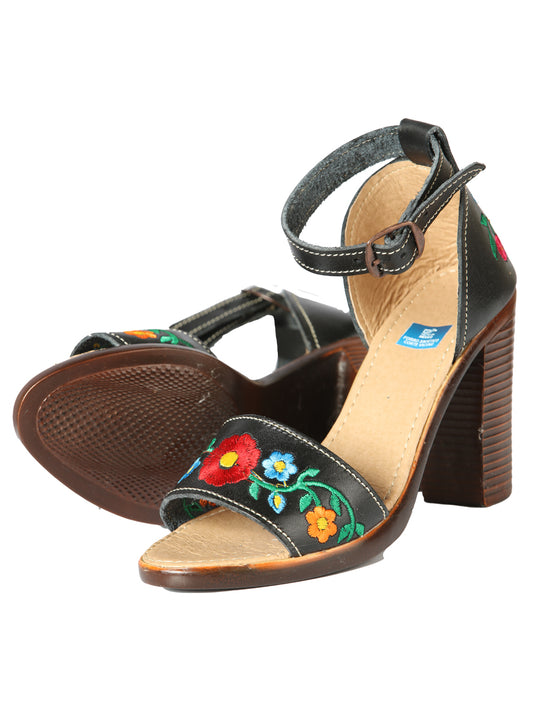 Mexican Artisanal Sandals Leather Black 603952