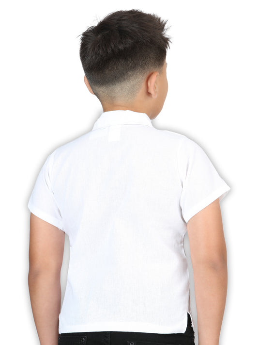 Artisanal Embroidered Shirt 100% Cotton White 603981