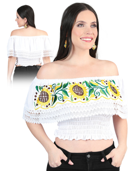 Artisanal Embroidered Blouse 100% Cotton White 603983