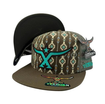 Cap TexHorn longhorn  dark Green