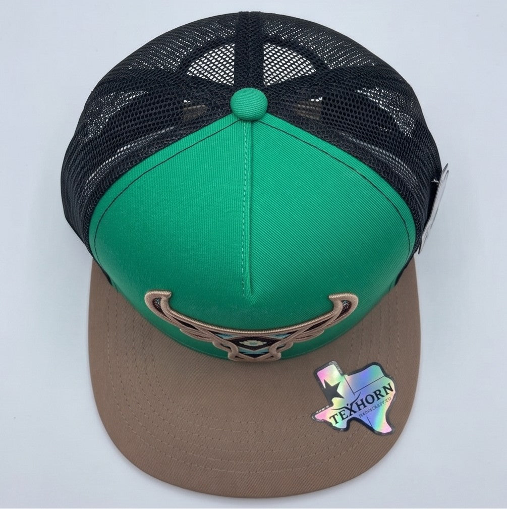 TexHorn Premium Trucker Cap – Green & Black