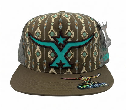 Cap TexHorn longhorn  dark Green